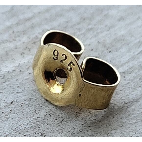 Vermeil Gold-Plated Sterling Base Tortoiseshell Resin Hoop Earrings 2" - Picture 4 of 9